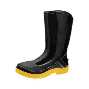 BOTA GALOCHA PVC PRETO CANO MÉDIO COM FORRO SOLADO AMARELO PVC VULCAFLEX MARLUVAS 110VFLEXF-PR CA 42291 Tam:41