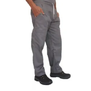 CALÇA BRIM CINZA CHUMBO COM ELÁSTICO TOTAL 3 BOLSOS KL - G