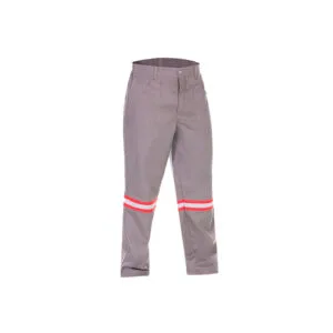 CALÇA ELETRICISTA EQPRO 1/2 COS ATPV 11 NR10 RISCO 2, COM REFLETIVO LARANJA E PRATA CINZA CEDRO CA 41147 - EXG
