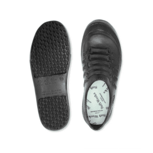CALÇADO SOFT WORKS SAPATO TIPO TÊNIS ANTIDERRAPANTE BB81 PRETO 2 COM FAIXAS CINZA CA 43860