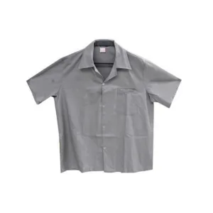 CAMISA BRIM EQPRO ABERTA MANGA CURTA FECHAMENTO COM BOTÕES CEDRO / CINZA 100% ALGODÃO - M