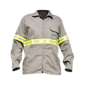 CAMISA NR10 EQPRO ATPV 11 RISCO 2 CINZA CEDRO ,COM REFLETIVO AMARELO E PRATA CA 41146 - XG