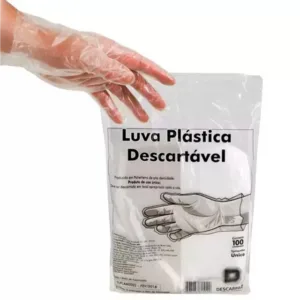 LUVA PLÁSTICO POLIETILENO DESCARTÁVEL TAMANHO ÚNICO DESCARPACK C/100 UNIDADES