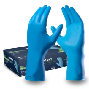 LUVA PROCEDIMENTO NITRILICA DANNY SENSIFLEX ULTRA 29cm CAIXA C/50 UNIDADES MAIS GROSSA E RESISTENTE CA 42711 - G