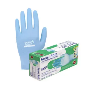 LUVA VOLK SENSI SOFT NITRILICA AZUL CAIXA COM 100 UNIDADES CA 35633 / 46249 - G