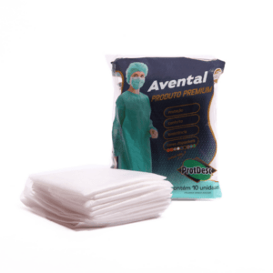 AVENTAL TNT PROTDESC MANGA LONGA DESCARTÁVEL BRANCO PACOTE C/10 UNIDADES GR20