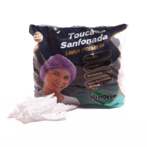TOUCA TNT SANFONADA BRANCA PROTDESC ELASTICO DUPLO C/ 100 UNIDADES