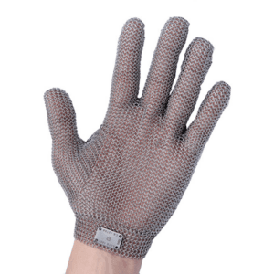 LUVA DE SEGURANÇA EM MALHA DE AÇO INOXIDAVEL CHINA MEX F55 PUNHO CURTO, PULSEIRA EM MALHA DE AÇO CA 13764
