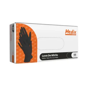 LUVA PROCEDIMENTO MEDIX PROFISSIONAL NITRILO USO GERAL SEM PÓ PRETO NITRILICA CAIXA COM 100 UNIDADES CA 51125 - GG