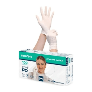 LUVA PROCEDIMENTO LÁTEX COM PÓ INOVEN C/ 100 UNIDADES CA 45332