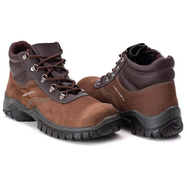 BOTA ESTIVAL WORK RENO MARROM COURO / NOBUCK BICO PVC - WO10031S1-008 CA 44591