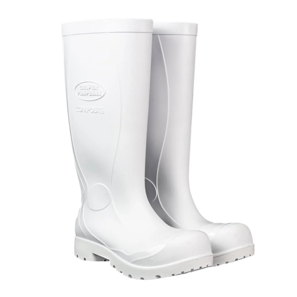 BOTA  PVC CALFOR BRANCA CANO LONGO PROTEÇÃO TÉRMICA COM BIQUEIRA COMPOSITE- ITALBOTAS  CA 46877