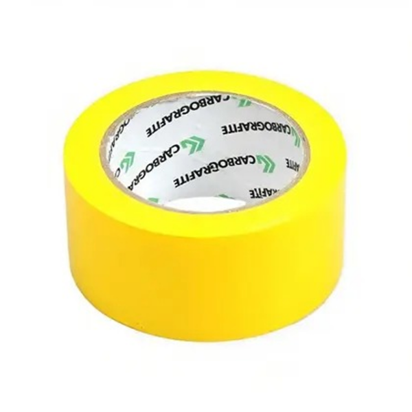 FITA DEMARCAÇÃO DE PISO AMARELO CARBOGRAFITE AUTO ADESIVO 50MM 5 METROS