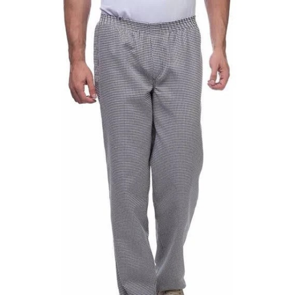 CALÇA XADREZ BRANCO E PRETO IDEAL PARA RESTAURANTES E COZINHA