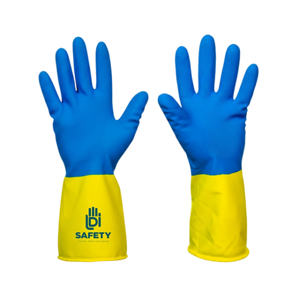 LDI LUVA NEOSAFETY MOD:3030 LATEX NATURAL/NEOPRENE FLOCADA AZUL E AMARELO CA 50112